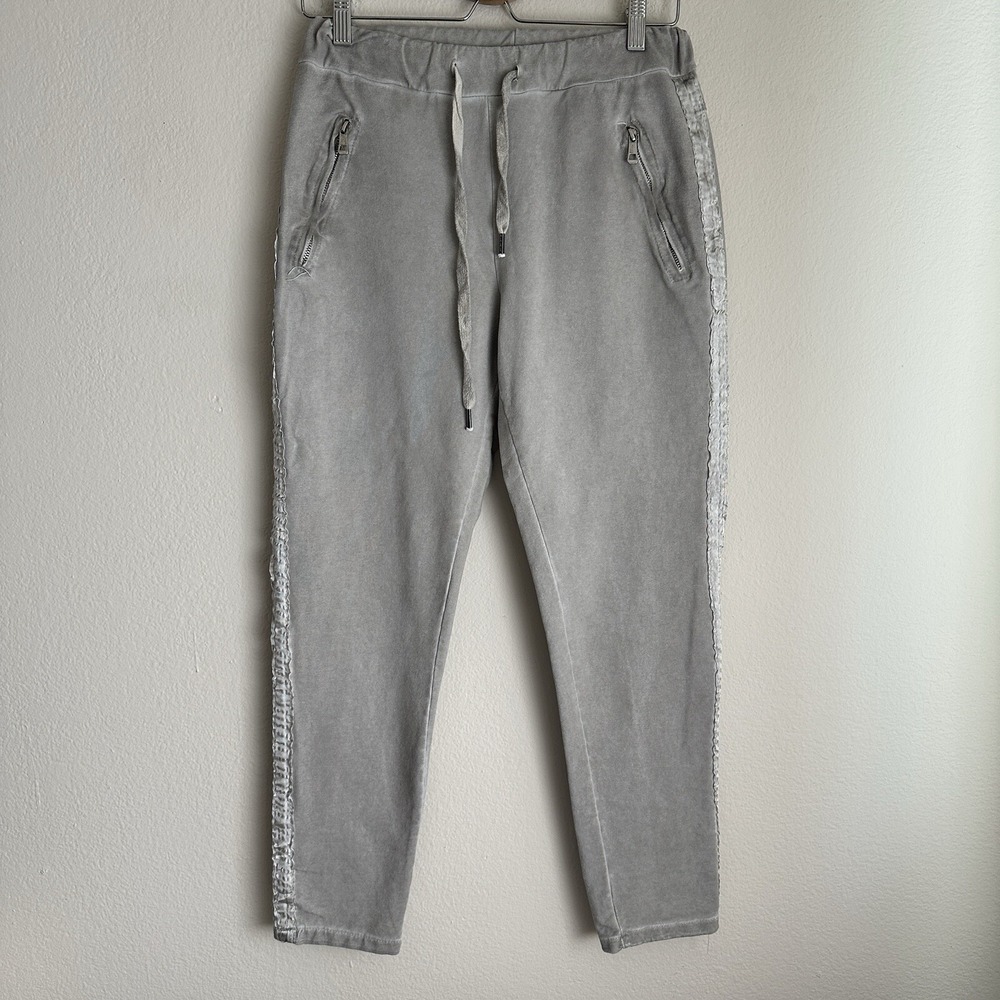 Venti6 Jogger Pants Women Medium Gray Side Stripe Made in Italy Sweatpants